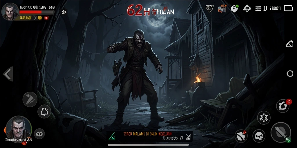 Gameplay menegangkan di 62HOT dengan suasana horror yang mengerikan.