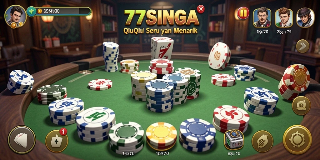 Tampilan gameplay QiuQiu yang mengasyikkan di 77SINGA.