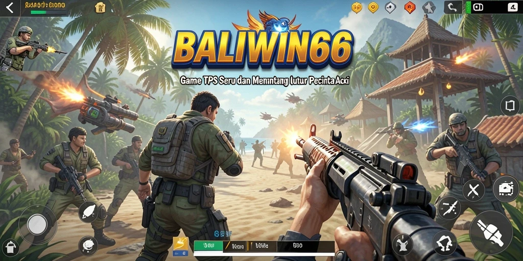 Screenshot utama BALIWIN66 menampilkan aksi seru dalam gameplay TPS.