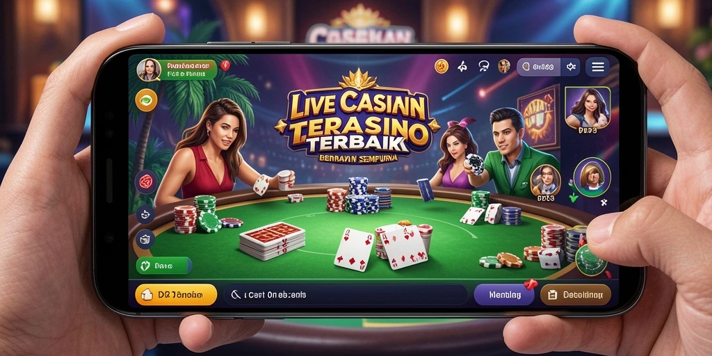Tampilan gameplay mendebarkan di D73 dengan dealer langsung dan pemain interaktif.
