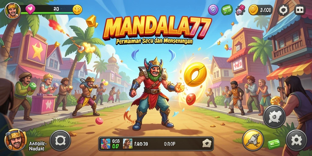 Tampilan gameplay seru dari MANDALA77 dengan karakter menarik.