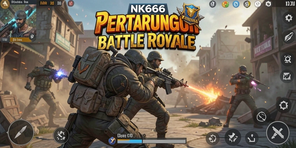 Gameplay NK666 yang menegangkan di arena Battle Royale.