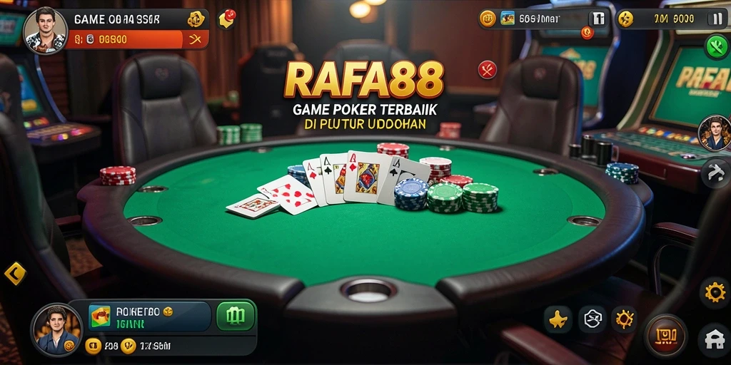 Screenshot gameplay RAFA88 menampilkan aksi poker yang menegangkan.