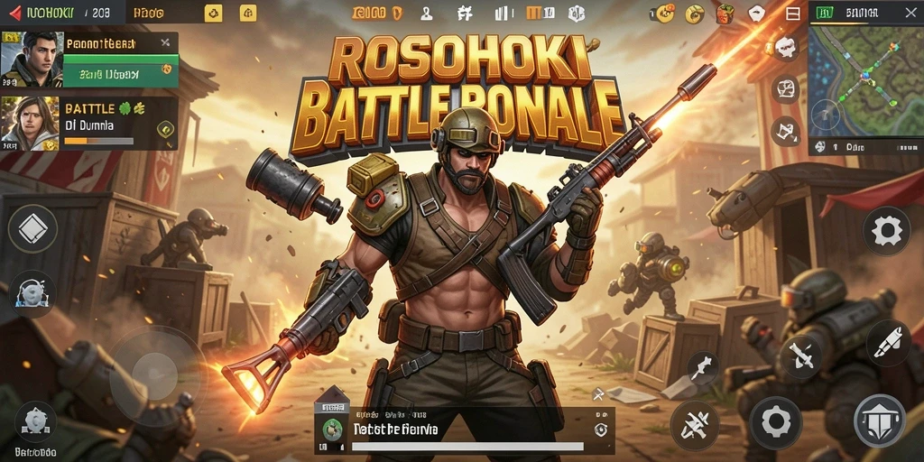 Gameplay seru dan strategis di ROSOHOKI battle royale.