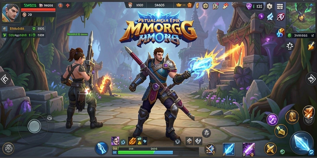 Tangkapan layar gameplay SM605 yang menunjukkan aksi pertempuran seru dalam MMORPG.